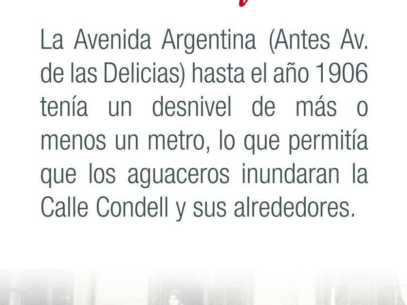 ¿Sabías qué la Avenida Argentina, hacia 1906 tenía un desnivel de más o menos un metro?