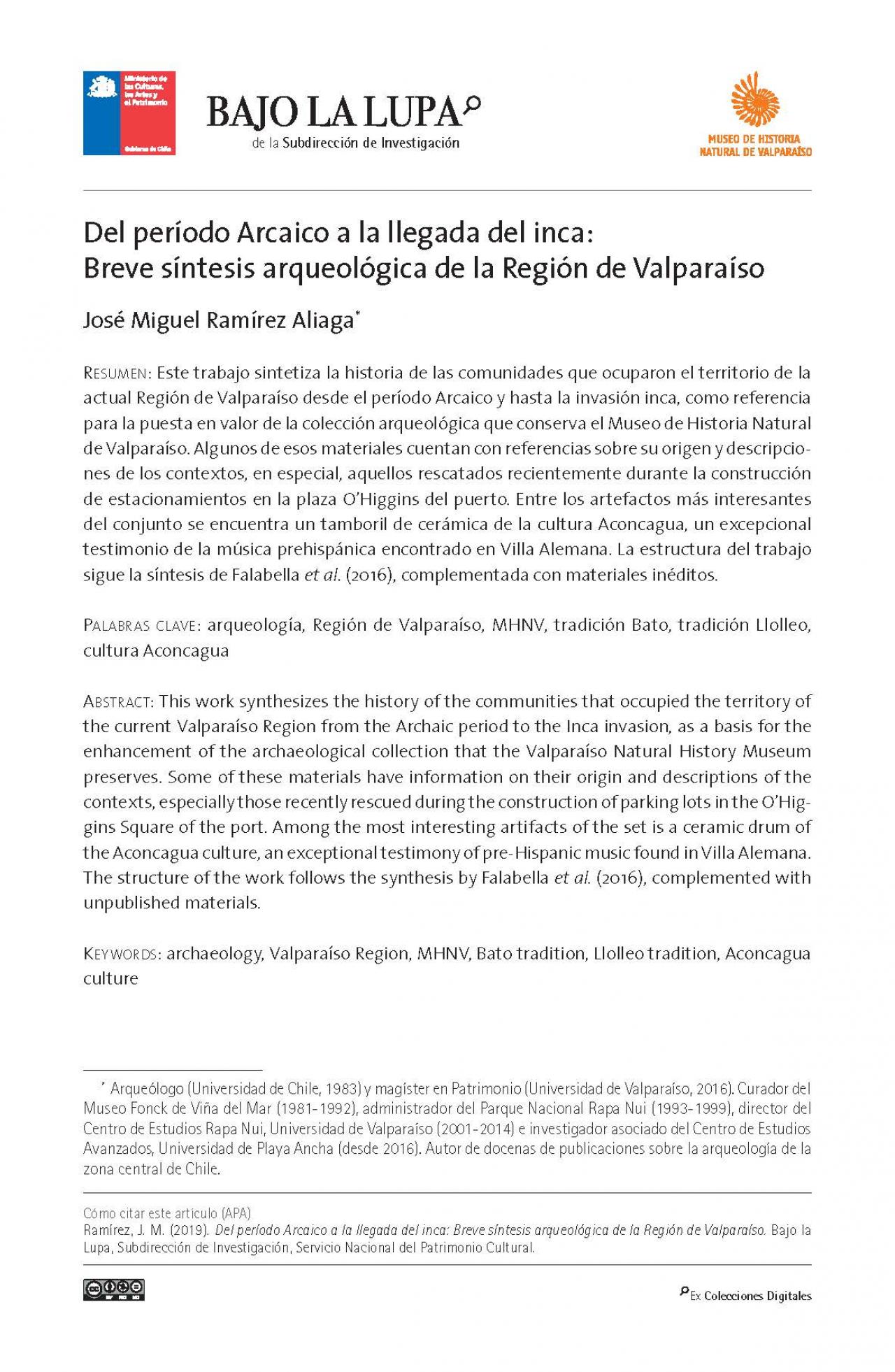 Del período Arcaico a la llegada del inca: Breve síntesis arqueológica de la Región de Valparaíso