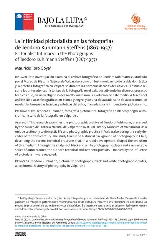 La intimidad pictorialista en las fotografías de Teodoro Kuhlmann Steffens (1867-1957)