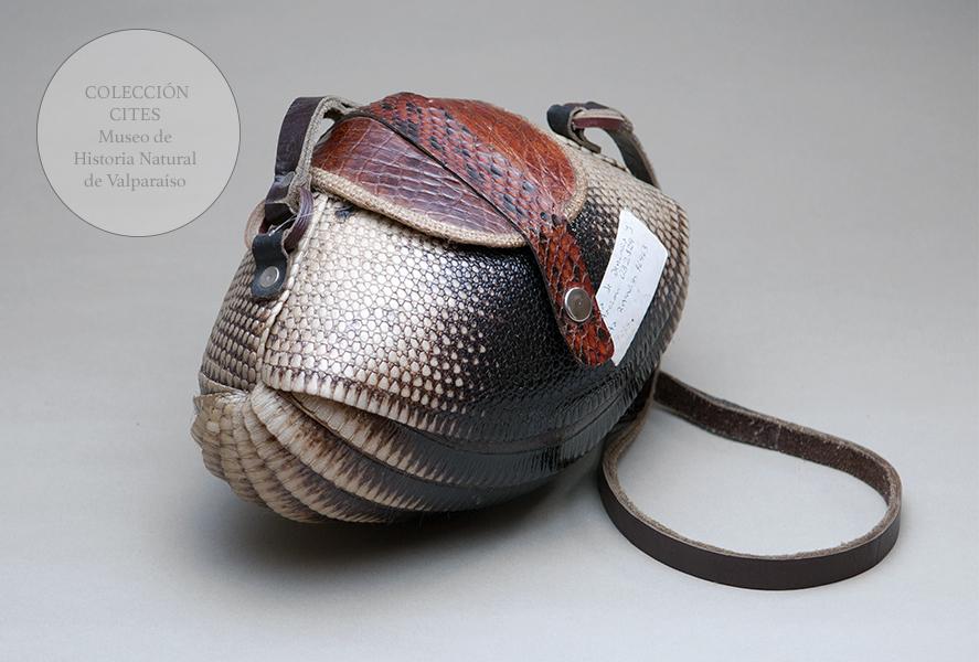 Cartera de piel quirquincho (reverso)