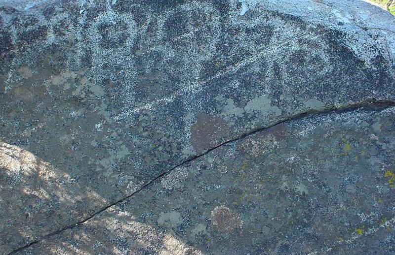 Petroglifo en cajón del valle de Chalinga Petroglifo en cajón del valle de Chalinga